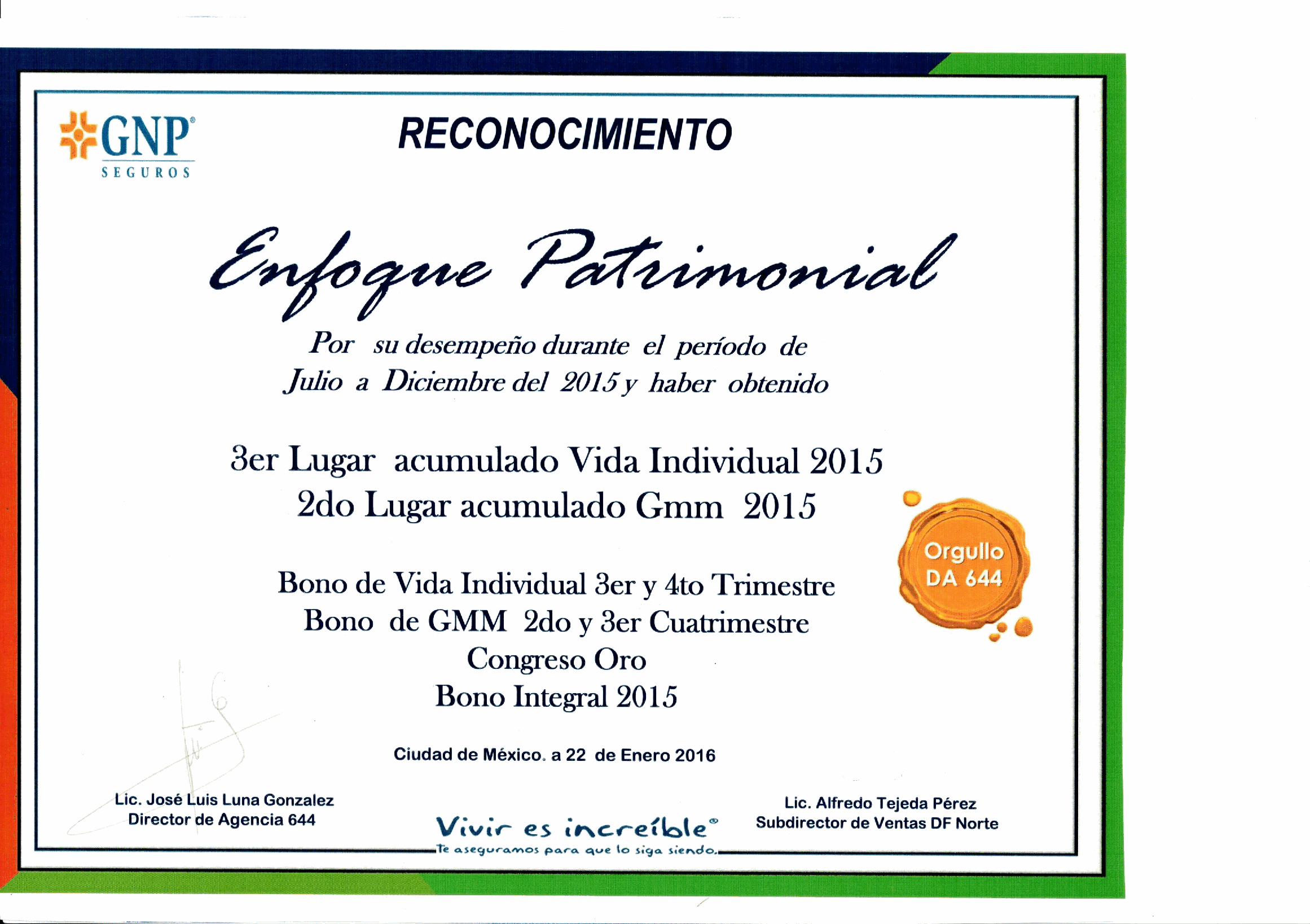 Reconocimiento GNP 12