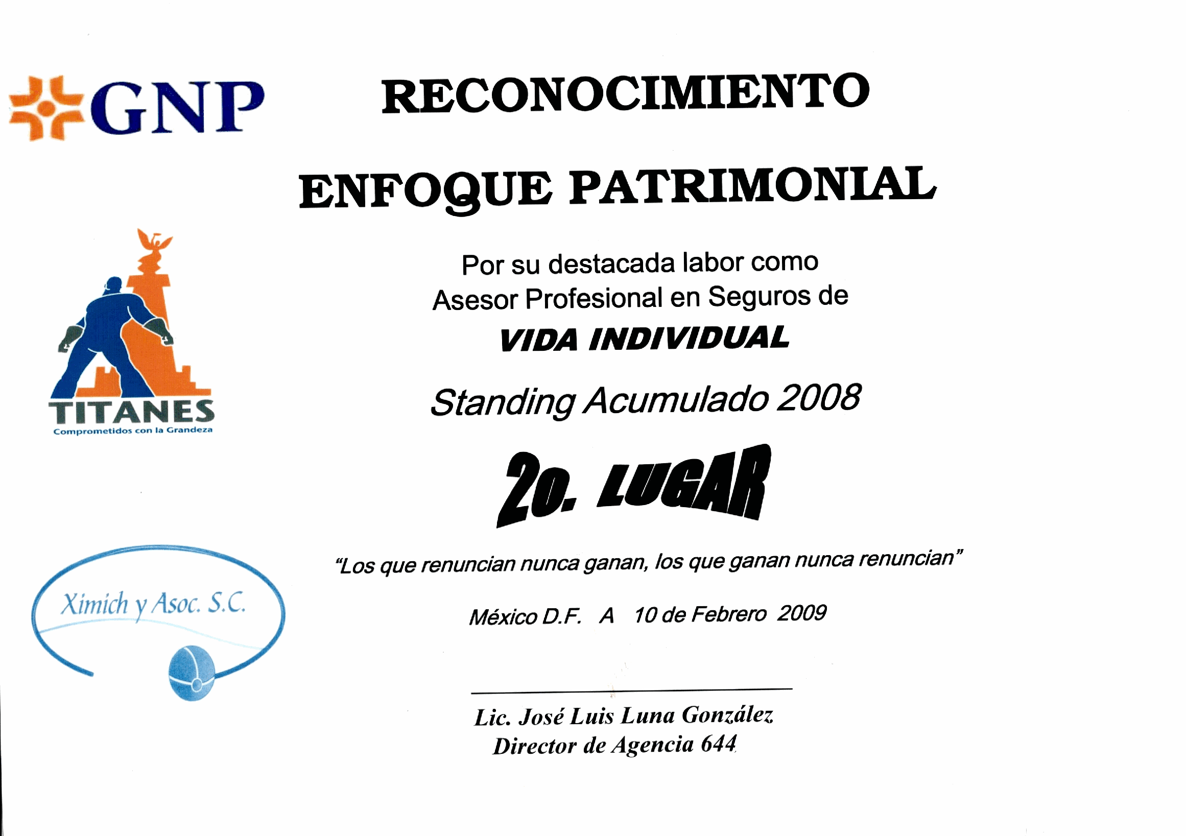 Reconocimiento GNP 5