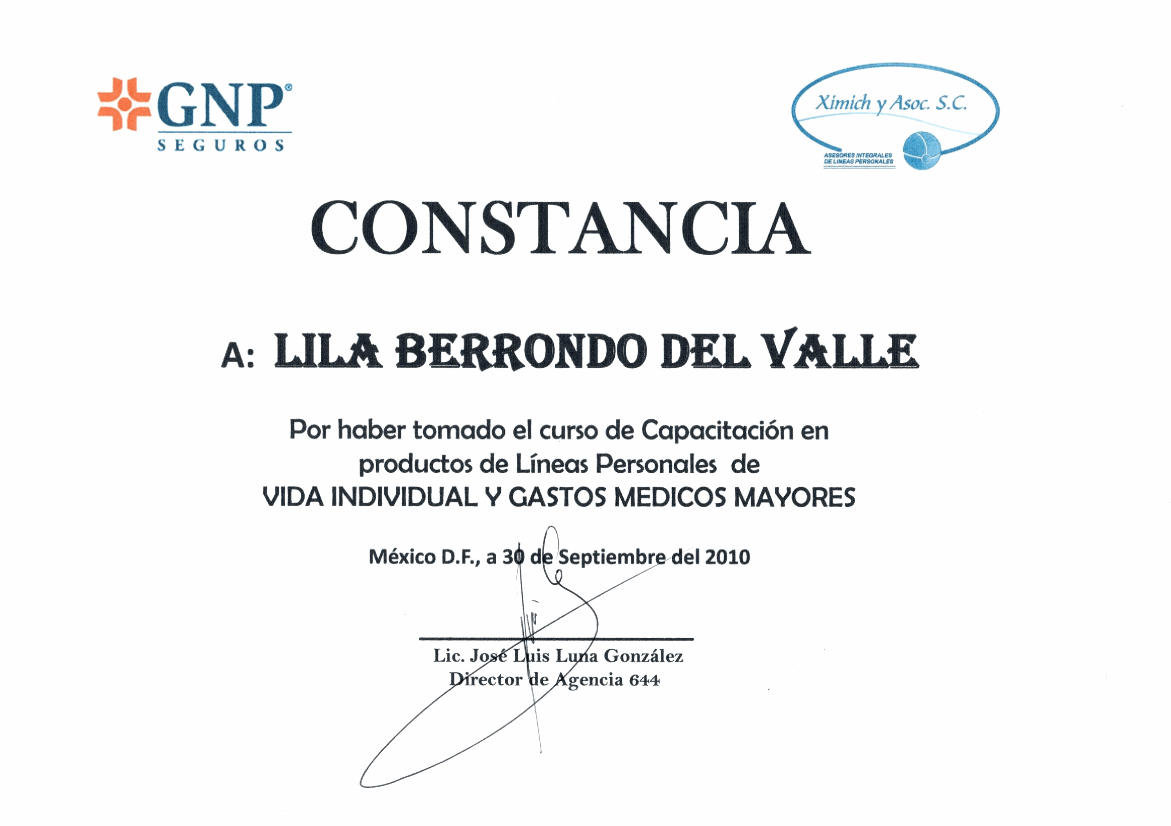 Reconocimiento GNP 8